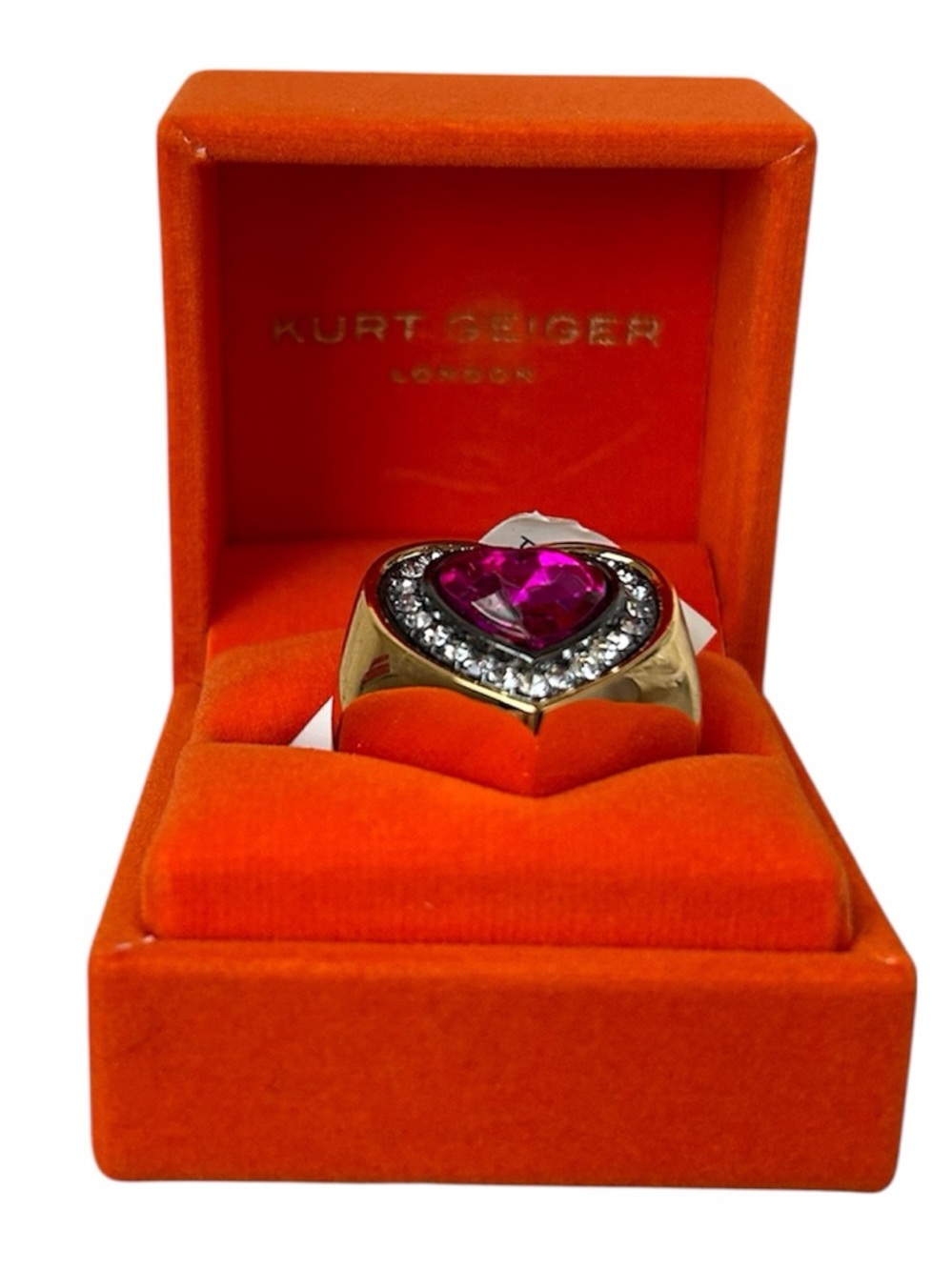 Kurt Geiger London Heart Halo Cocktail Ring NWT Size 7 - Picture 3 of 4